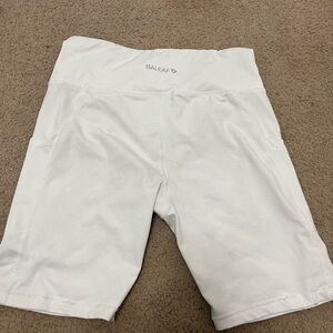 Baleaf White Bike Shorts with High-Waisted Design